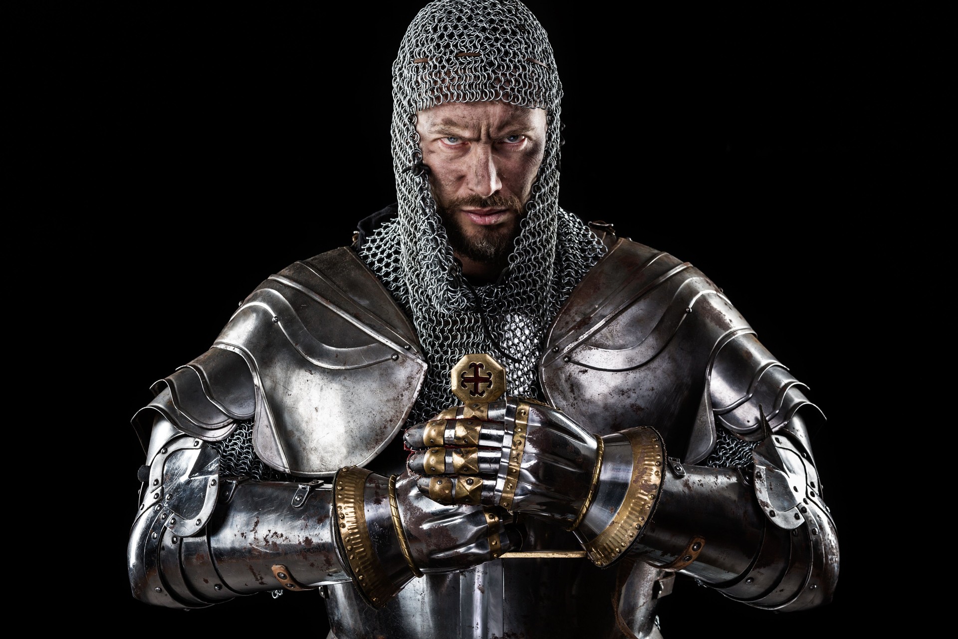 Medieval Warrior with Chain Mail Armour and Sword